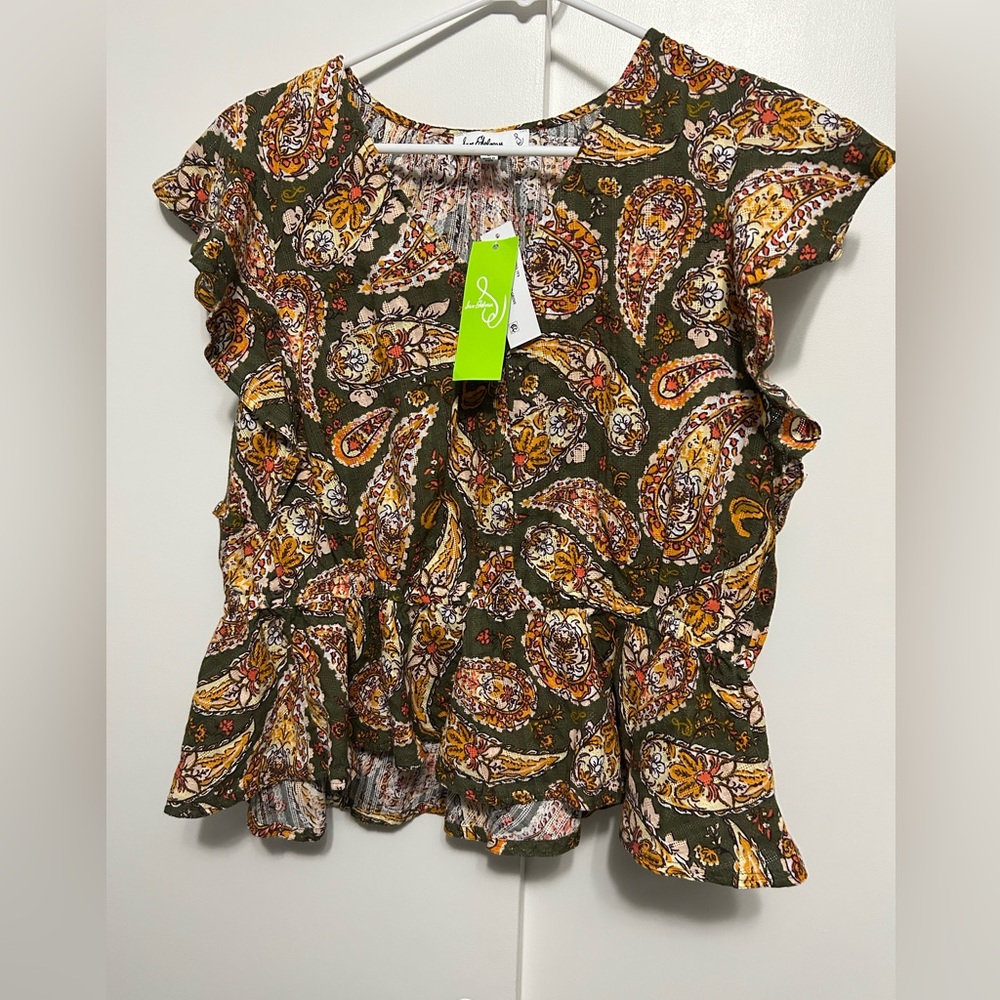 Sam Edelman Multicolor Paisley Ruffle Blouse